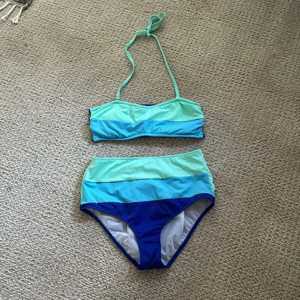 Venus Striped High waist Cut Out Bikini